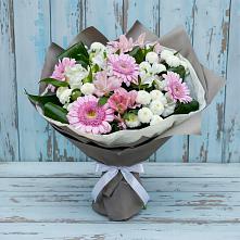 Букет цветов из:  Герберы, Альстромерии и Хризантемы в Городовиковске