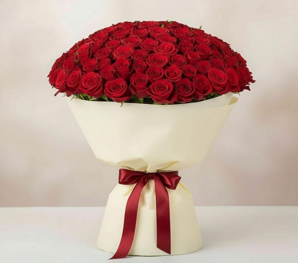 Букет 101 Красная роза Милано в Городовиковске