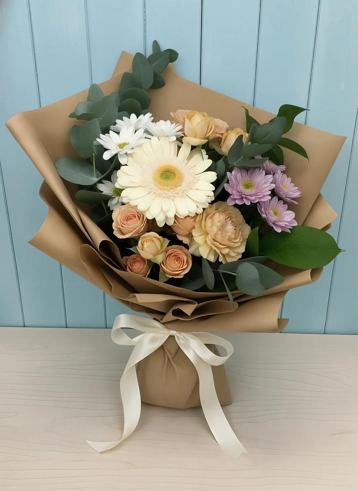 Букет цветов из: Герберы и Хризантемы в Городовиковске