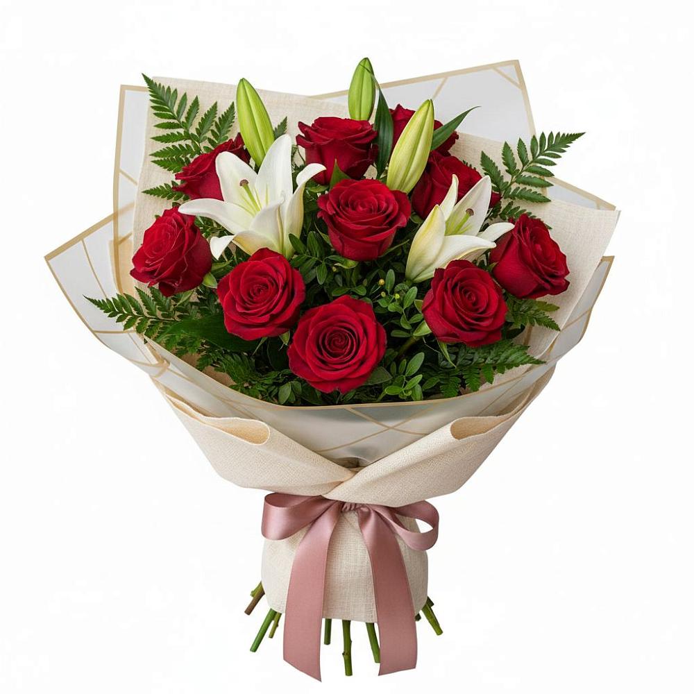 Букет цветов из: Лилии и Розы в Городовиковске