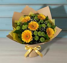 Букет цветов из:  Герберы и Хризантемы в Городовиковске