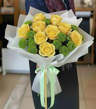 Букет цветов из:  Хризантемы и Розы в Городовиковске