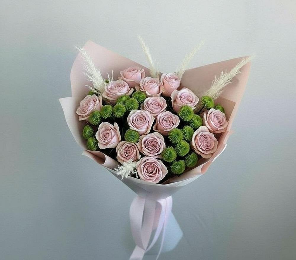 Букет цветов из: Розы и Хризантемы в Городовиковске