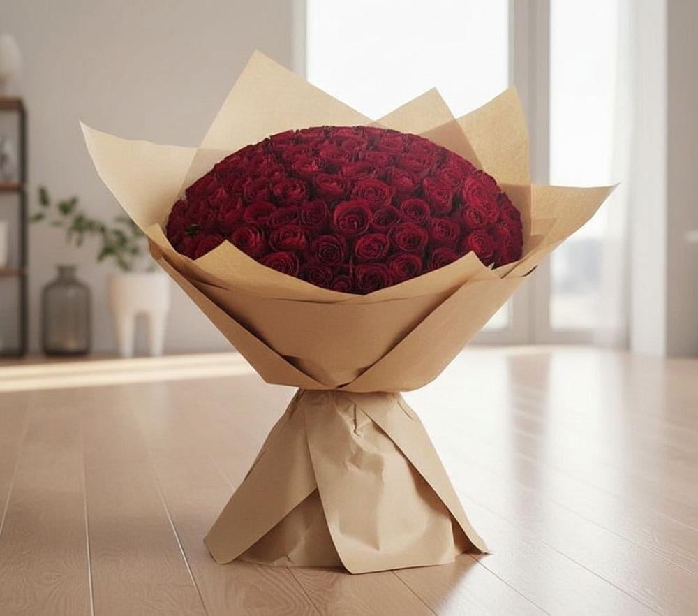 Букет 101 Красная роза в Городовиковске