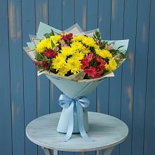 Букет цветов из:  Альстромерии и Хризантемы #REPLACE_PRED# Городовиковске